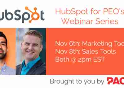 HubSpot for PEO’s Webinar Series: Marketing and Sales Tools for PEO Growth